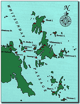 Karte Whitsundays